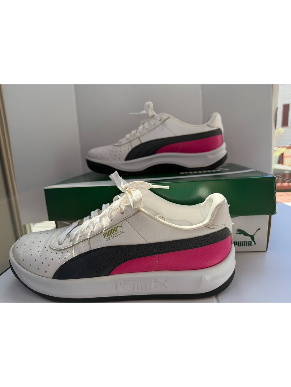 Puma GV Special + White Fuchsia Purple Black 368385-02 Men's Size 7.5 With Box